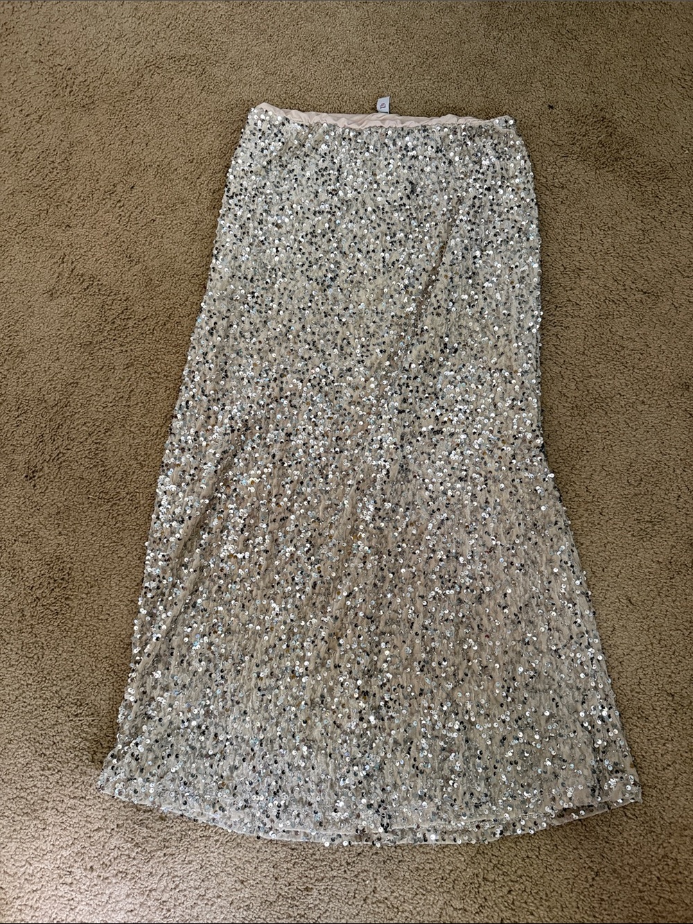 Old Navy Sequin Maxi Skirt in Silver